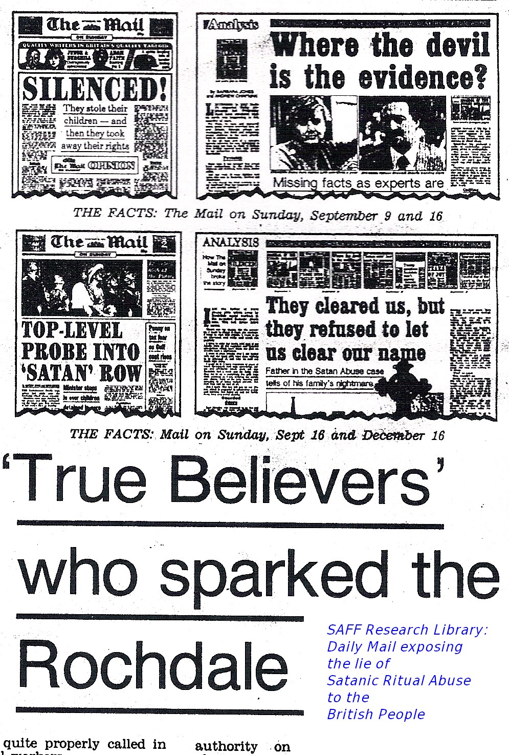Press coverage of the 1990 Rochdale SRA case