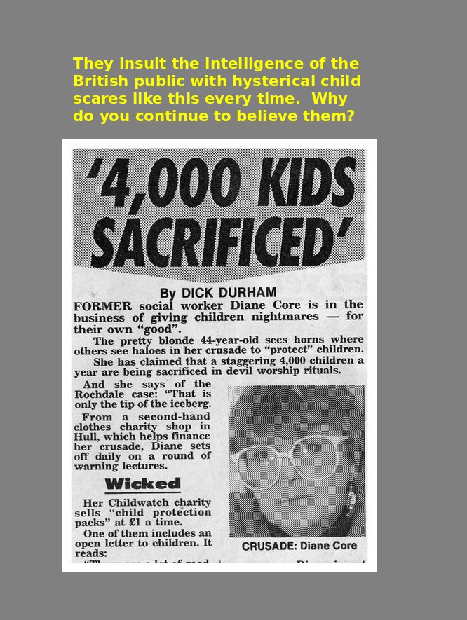 Presposterous fundie lies - 4,000 kids sacrificed every year by Satanists