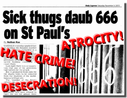 666 Daubed On St Pauls, London