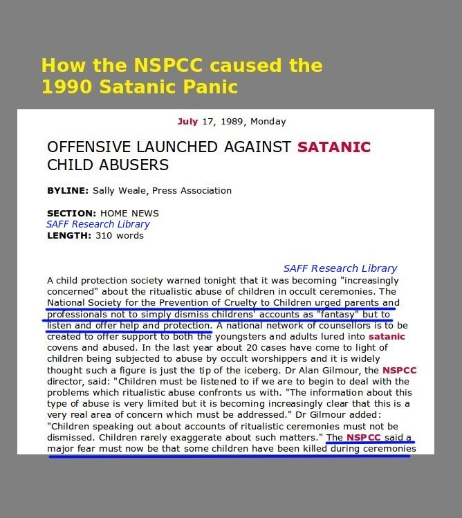 How the NSPCC caused the 1990 SRA panic