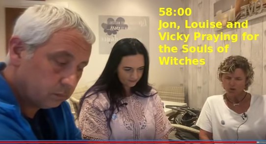 Jon Wedger, Louise Dickens, Vicky Ash praying for the souls of witches