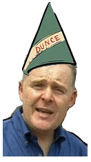 Angus Crawford Wearing Dunce Cap