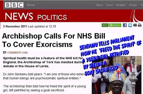 Archbishop of York demands exorcism on the NHS
