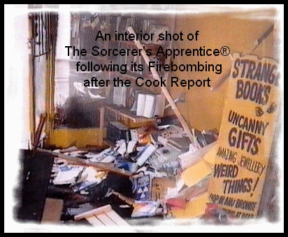 An interior shot of the Sorcerer's Apprentice after the firebombing