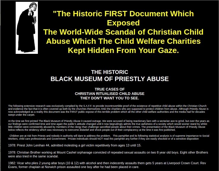 Black Museum of
                      Priestly Abuse Report