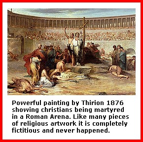 Christians being thrown to lions