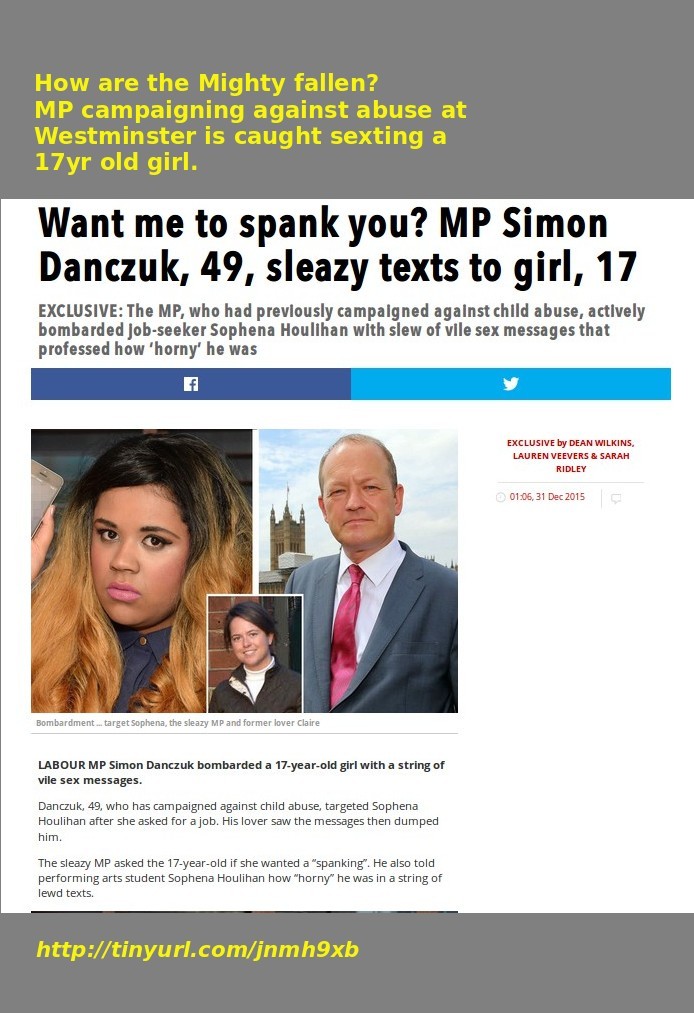Simon Danczuk caught sexting a 17year old girl - demands for resignation