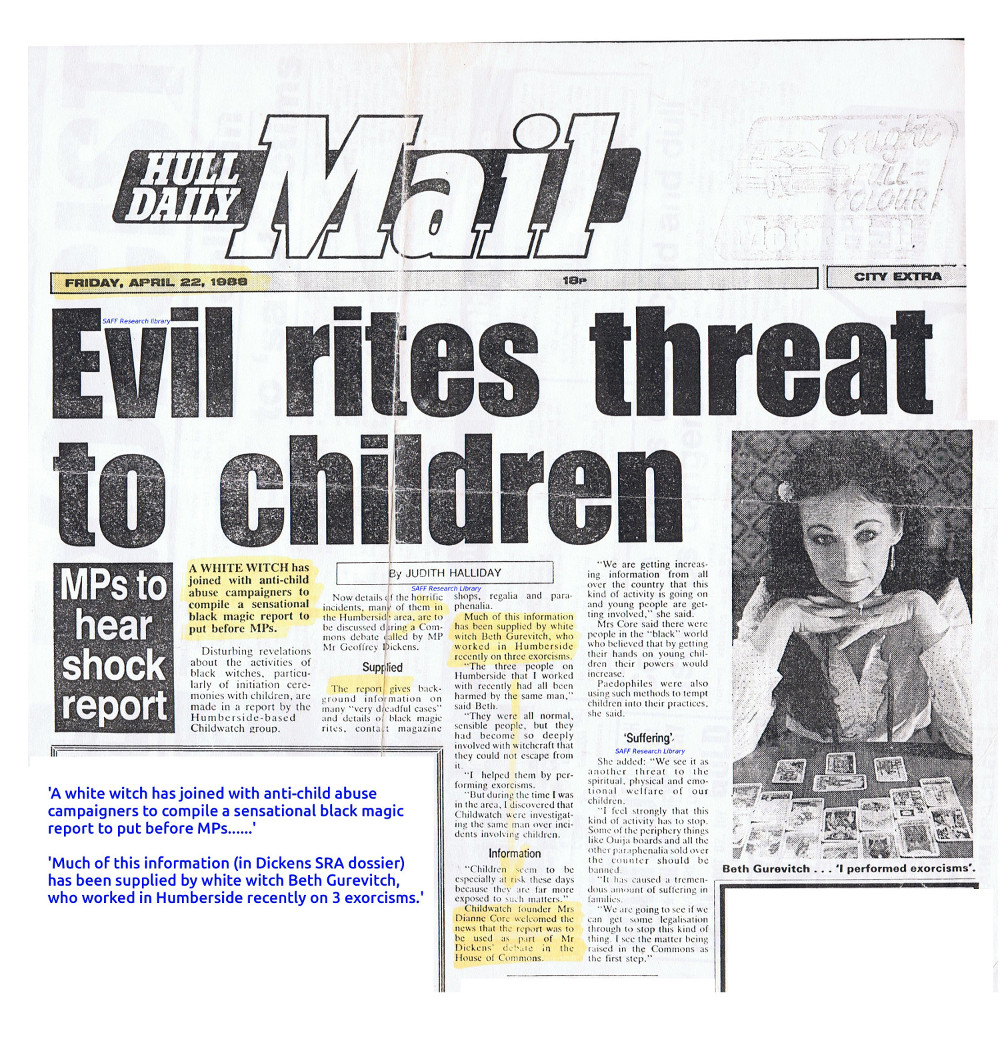 Evil Rites Threat To children Gurevitch and Dickens SRA Dossier