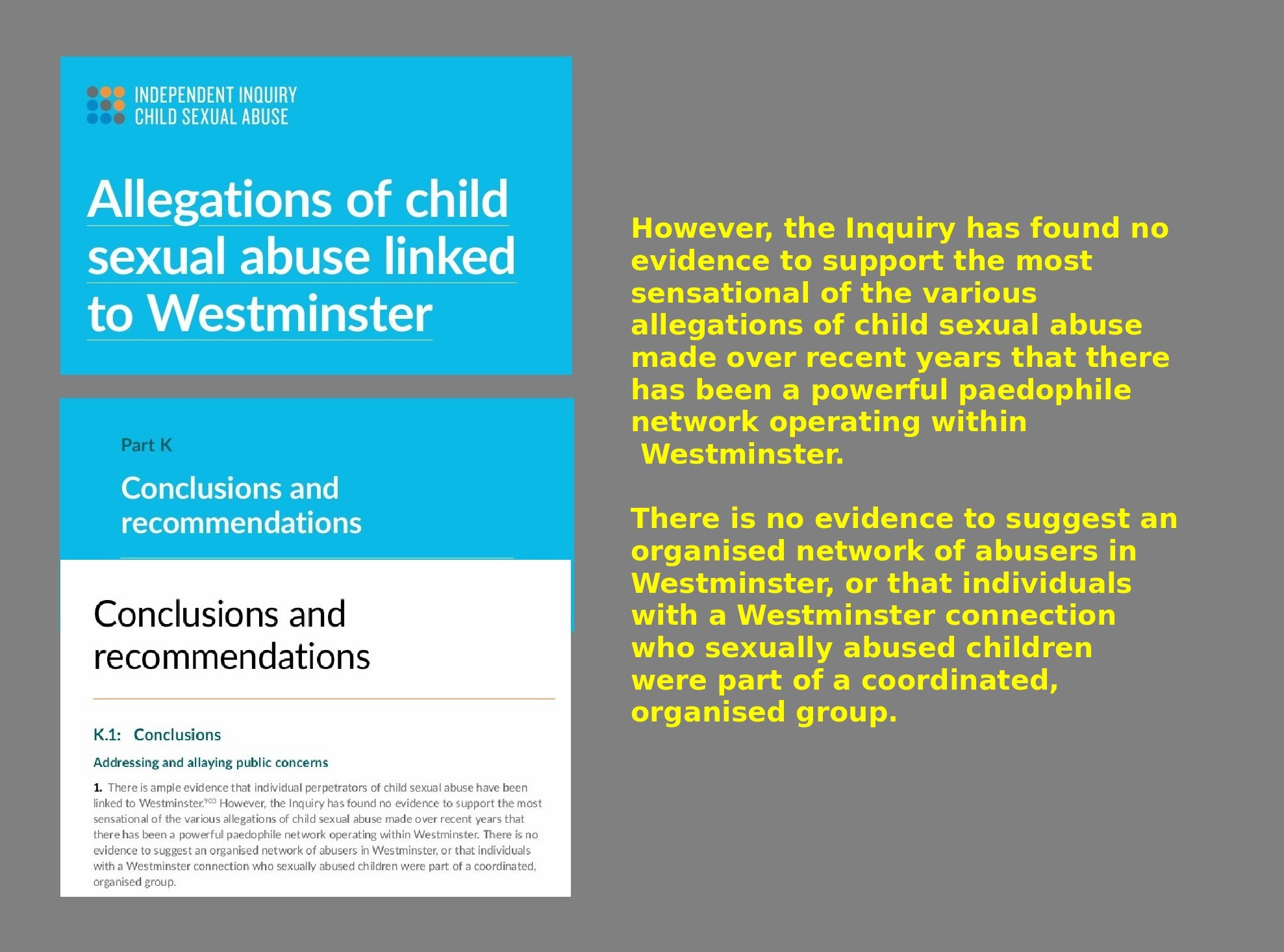 IICSA report on VIP abuse at Westminster