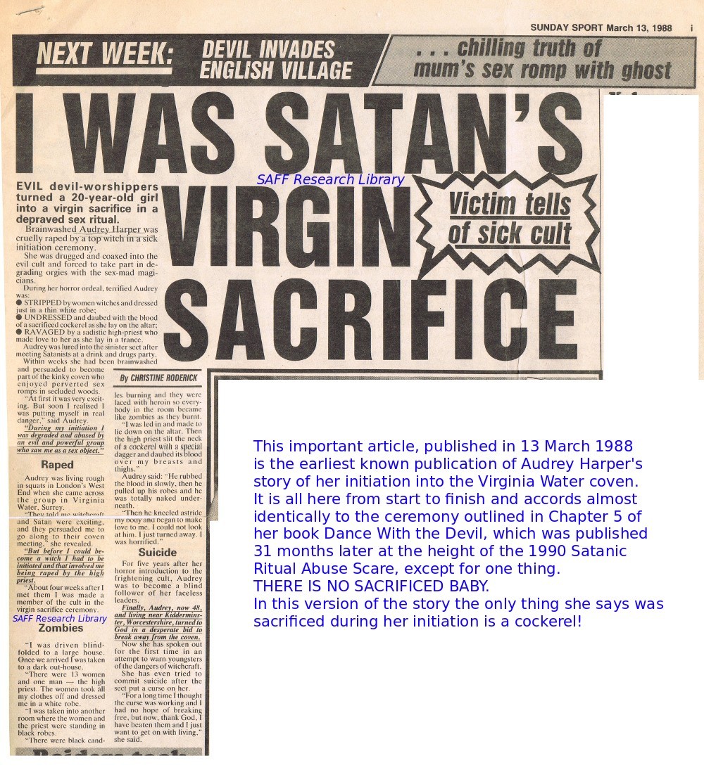I was satan's virgin Sacrifice but no baby killed
