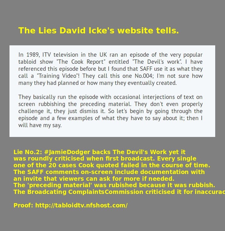 David Icke Website Lies No2.