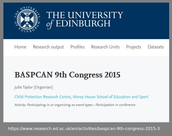 Julie Taylor BASPCAN conference organiser 2015