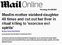 Daily Mail Headline 3 October 2011