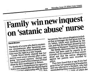 New Inquest on Satanic Abuse Nurse - Times 23 June 2014.