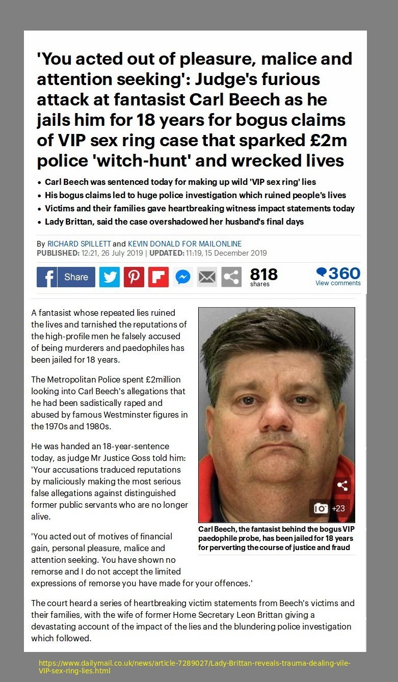 Carl Beech, AKA 'Nick' gets 18 years for lying
                  about sexual abuse