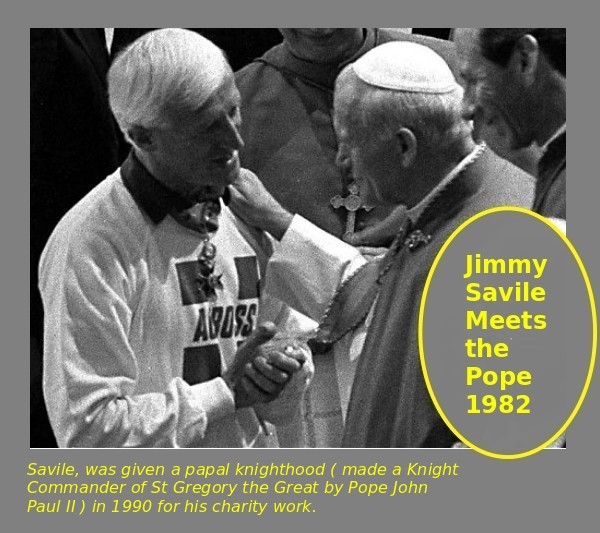 Savile meets the pope in 1986