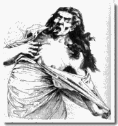 Drawing of a Possessed woman