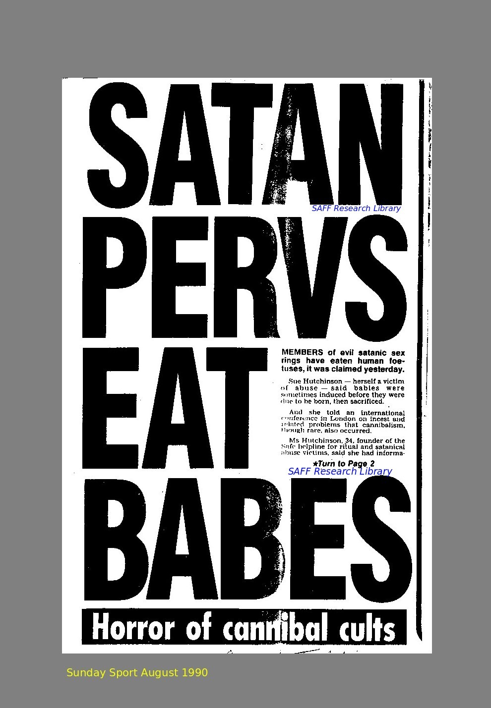 Satan Pervs Eat Babies  Daily Sport