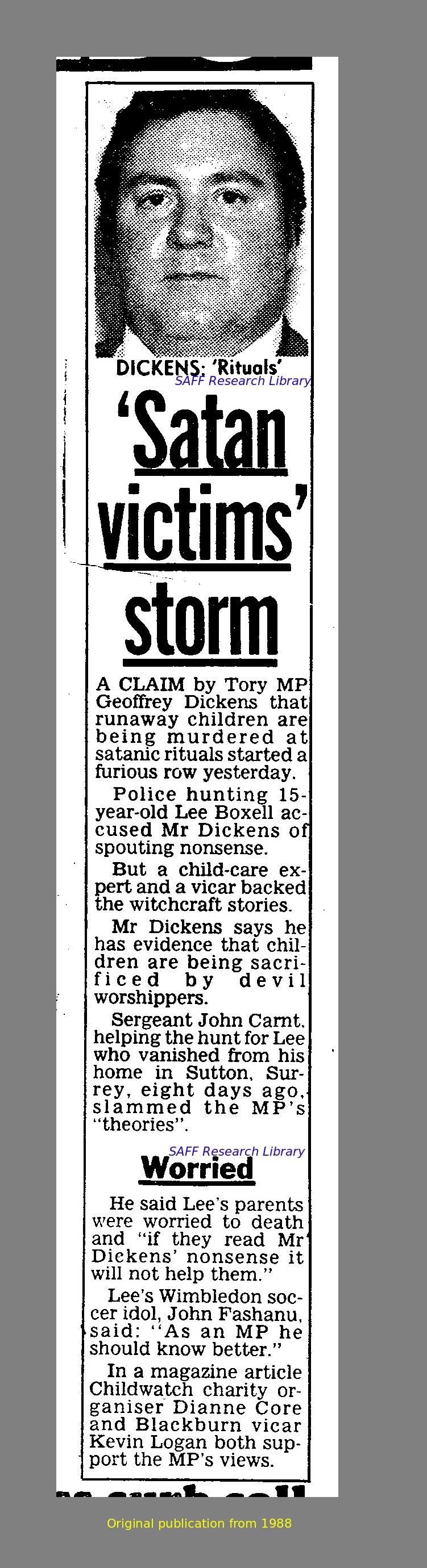 Lee Boxell - Satan Victim Storm. Dickens lies to further his anti-occult campaign