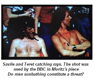Jimmy Savile and Ray Teret catching some rays