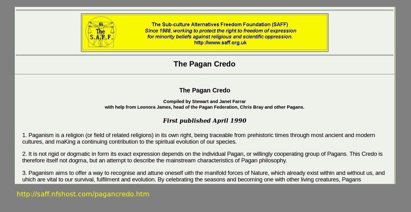 The Pagan Credo