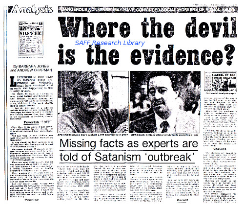 Where the Devil is The evidence?  Mail on Sunday begins to question the SRA allegations