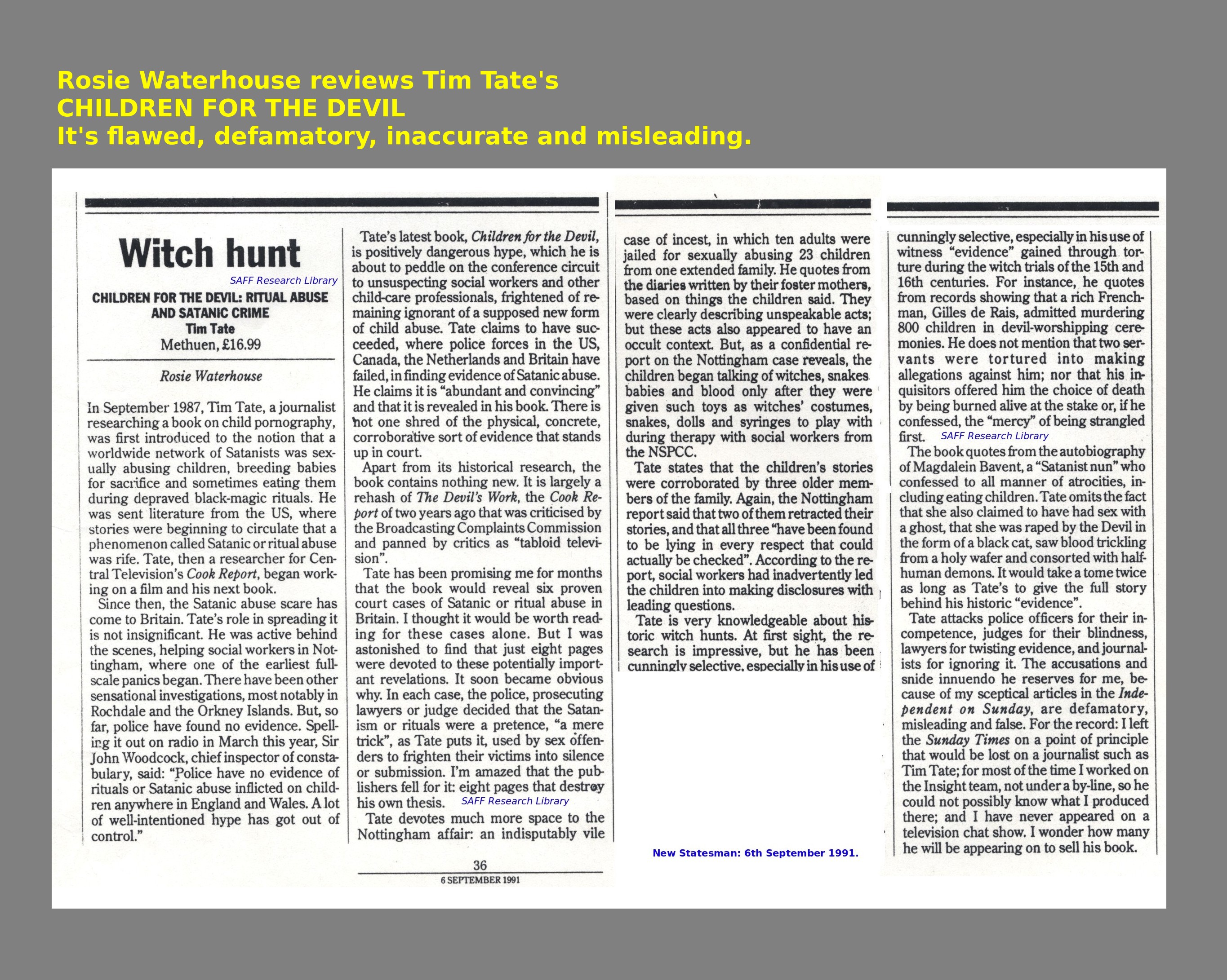 Witch Hunt - A Review of Children for The Devil - Rosie Waterhouse