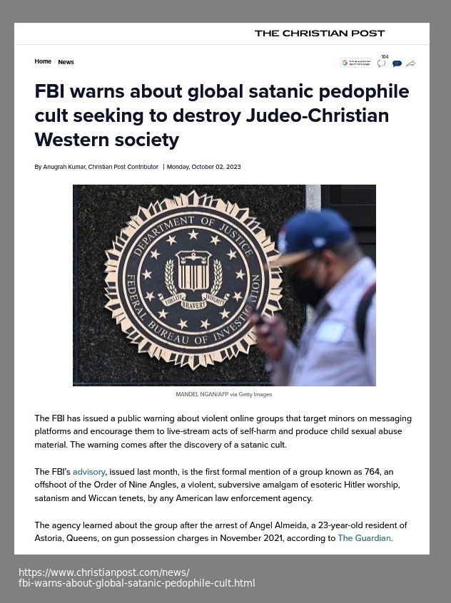 Christian Post posits FBI is in aeonic battle twixt Good and Evil