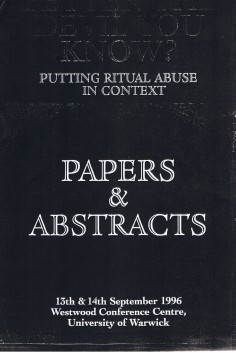 RAINS 1996 Better The Devil You Know Agenda Sheet