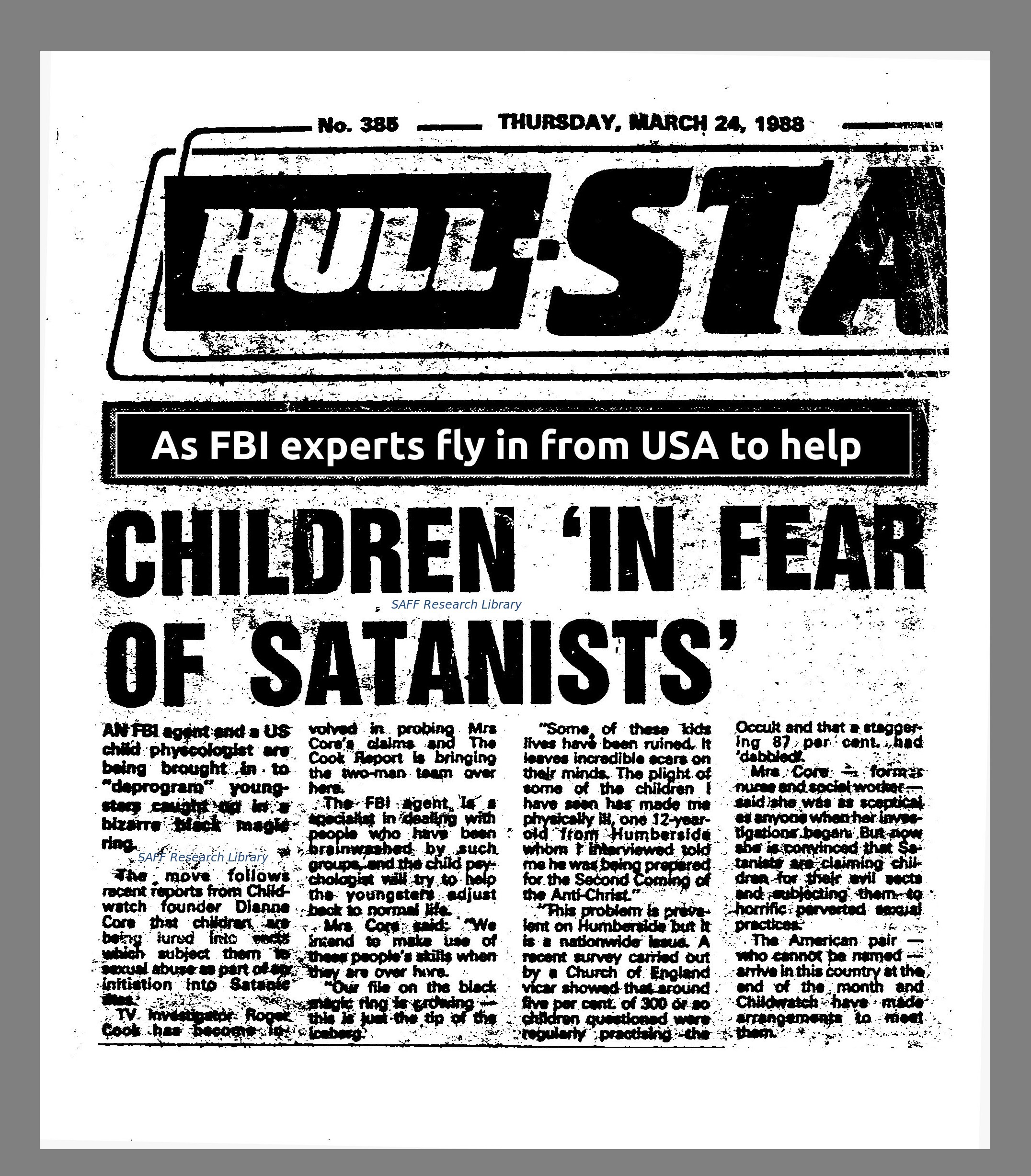 Children in Fear - SRA scare from 1988