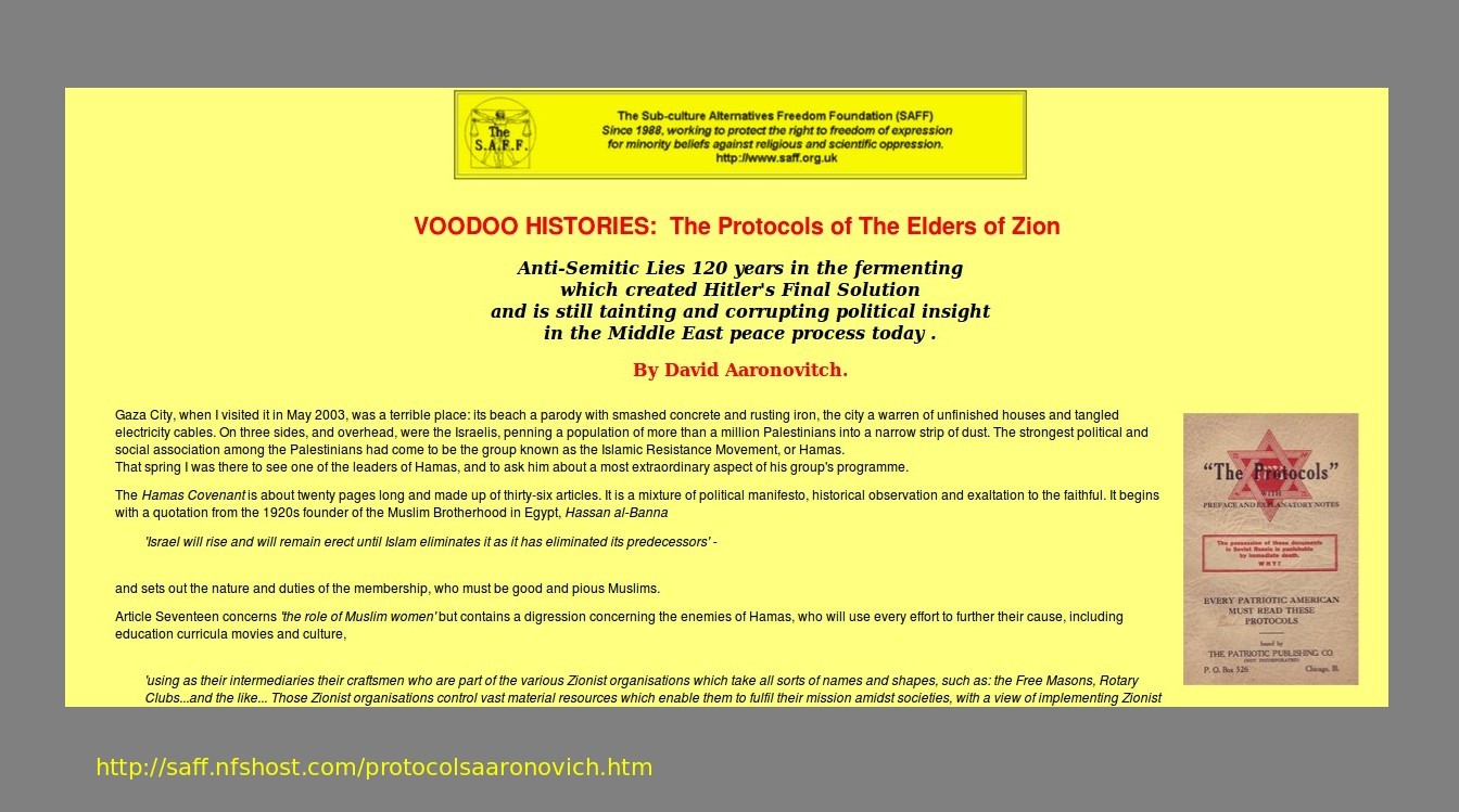 Hammas and The Protocols of the Elders of Zion