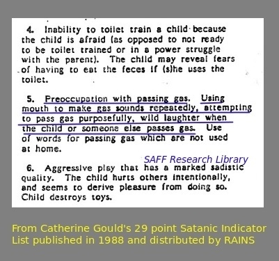 Farting at the dinner tabl?  Then you've been Satanically abused.