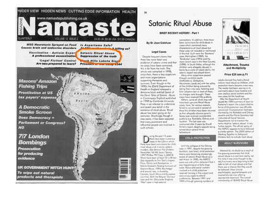 Namaste 2011. Satanic Ritual Abuse 
by Joan Coleman