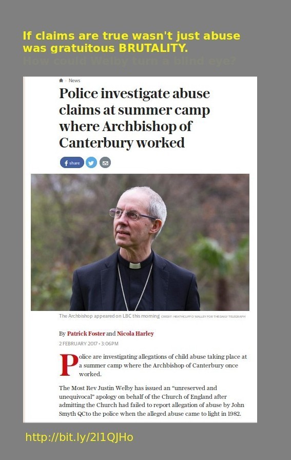 Justin Welby worked at Iwerne Summer Camp where Smyth abused boys