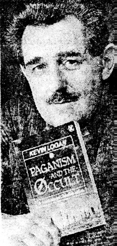 Kevin Logan with his fake book on Paganism and the Occult