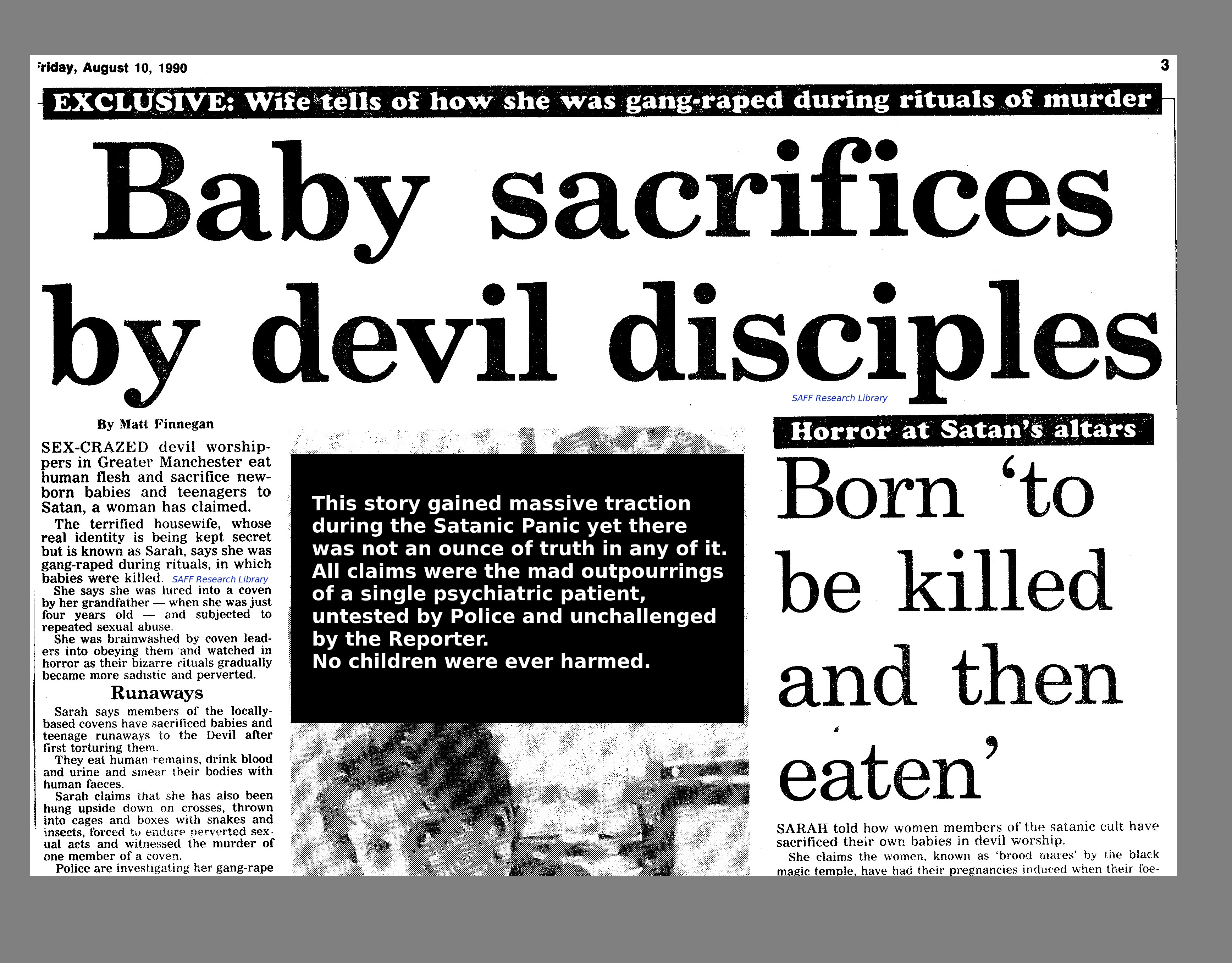 Typical hysterical SRA headline